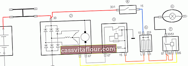 Schéma připojení generátoru pro automobil VAZ 2101 (G-221)