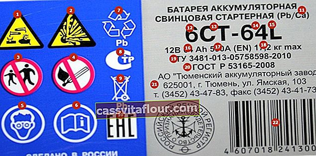 Російський стандарт акумуляторів.  розшифровка