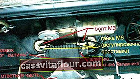 Настройка на ключалката на багажника Лада - "Калина"