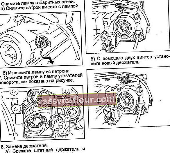 výměna rozměrů žárovky ve světlometu Toyota Avensis