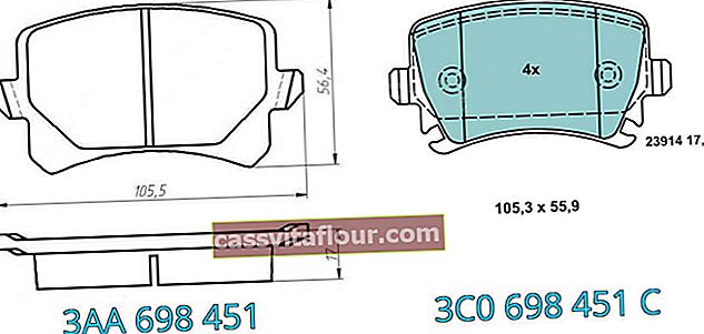 Разлики между задните спирачни накладки Passat B6